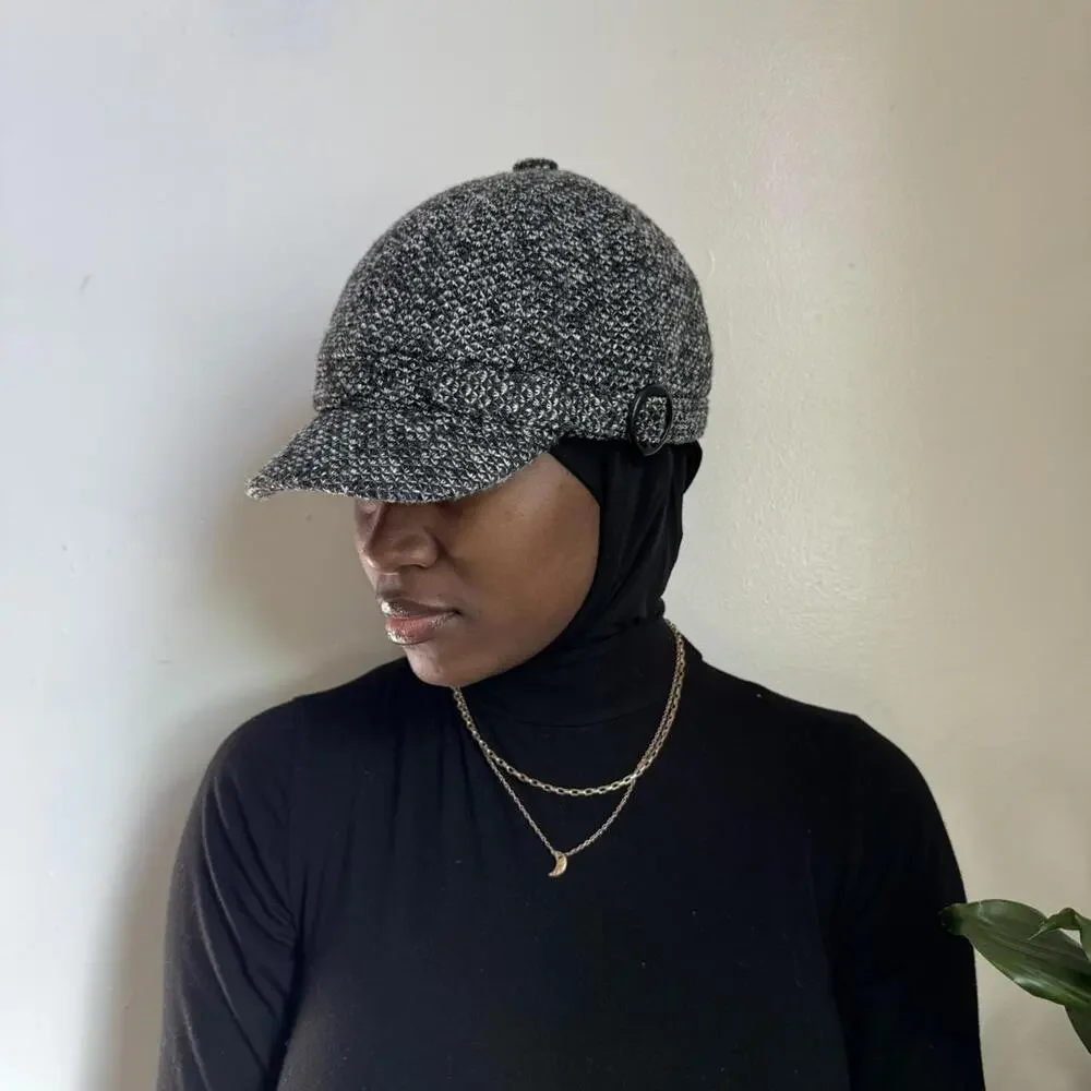 Dark Academia‎ Salt & Pepper Newsboy/ Baker Boy Hat one size